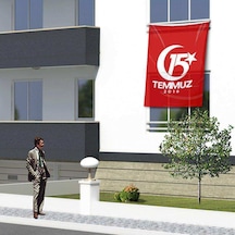 15 Temmuz Demokrasi Bayramı Kutlama Sancağı - 1,5x2,25metre Okul Bayrağı, Tören, Hatıra Bayrak 1