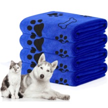 Ecronicword 4'lü Paket Evcil Köpek Banyo Havlusu Emici Çabuk Kuruyan Yumuşak