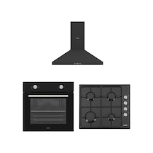 Vestel AF-4661 YS AO-6004 YS-DG AD-60030 S Piramit Siyah Pratik Ankastre Set