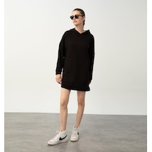 Nors Frig Kapüşonlu Tunik Sweatshirt Siyah