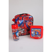 X Dekomus Lisanslı Spiderman Meanwhile Collection Beslenme Çantası,beslenme Kabı,matara Seti 165-Koyu Yeşil