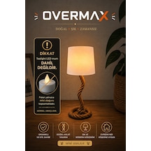 Rustik Halat Tasarımlı Minyatür Abajur / Masa Üstü Dekor Lambası 17x6 Cm Ledsiz Rustik Lamba - 882003914