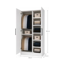 Gani Home Selen 2 Kapaklı Gardırop M-3 Modern Elbise Dolabı Suntalam