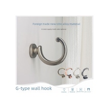 Ranyeek Alüminyum Perde Hookları: Zımba Şekli Dekoratif Duvar Kancaları, Dayanıklı Perde Aksesuarı, Kolay Kurulum Gümüş Renk, 2 Adet/1 Çift