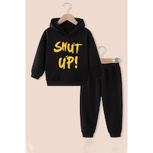 Uyguntarz Çocuk Shut Up Eşofman Takımı Siyah