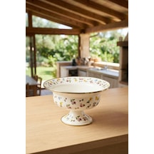 Acar Petıt Fleur Collectıon Emaye Büyük Meyvelik 28 Cm Krem