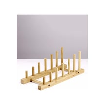 Bambu Tabaklık & Tabak Standı 6 Bölmeli Bambu Beyaz Diğer