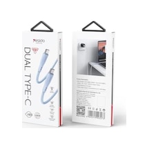 1.2m 60w Type-c To Type-c Pd Hızlı Şarj Kablosu - Mavi
