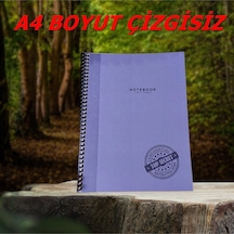 A4 Çizgisiz Hafif Kağıt 80 Yaprak Telli Defter Karton Kapak 60 Gr Ivory Kağıt Çok Renkli