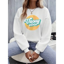 Yazılı Grafik Sweat-trzksw3760 Beyaz