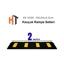 2 Metre Kauçuk Rampa, Otopark Rampası, Kaldırım Rampası 25 X 50 X 4,5 Cm