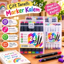 24'lü Çift Taraflı Marker Kalem Seti