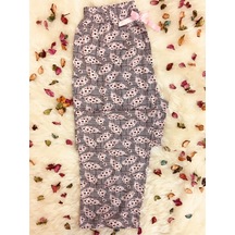 Cepsiz Viskon Yazlık Kadın Pijama Altı Gri