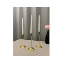 Gold Rengi Rory 3'lü Metal Şamdan & Mumluk Seti Altın - 805652319 Altın