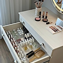 Modüler Organizer Set Takı Aksesuar Düzenleyici Çekmece İçi Makyaj Organizer Kristal 12'li Açık Kahverengi