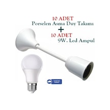 10 Adet Asma Duy Takımı + 10 Adet Led Ampul Paketi