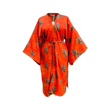Lila Mare İthal Hint Kumaşlı Handmade Özel Tasarım Kimono Renkli Renkli