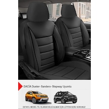 Jet Deri Oto Koltuk Kılıfı- Dacia Sandero-stepway-duster Uyumlu Siyah