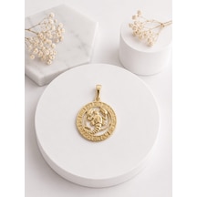 Melekcehobi Yengeç Burcu Kolye Ucu Xuping 14k Gold Kaplama Astroloji Madalyon Kolye Ucu Altın Rengi