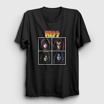 Presmono Unisex Band Kiss T-shirt Siyah