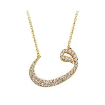 Sembolgold 14 Ayar Altın Kolye Vav Taşlı Model