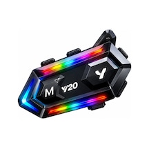 Blic Y20 Motosiklet Kask Intercom Bluetooth 5.3 1000 Mah, Ipx6 Su Geçirmez, 16 Mod Işıklı, Type-c
