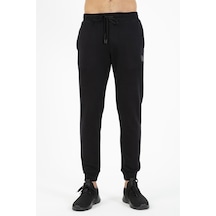 Maraton Sportswear Regular Erkek Ribana Paça Basic Siyah Eşofman Altı 21381-siyah Siyah
