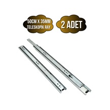Teleskobik 35mm Çekmece Ray Bilyeli Mobilya Dolap Rayı 50cm 35mm 2 Takım Krom Çok Renkli