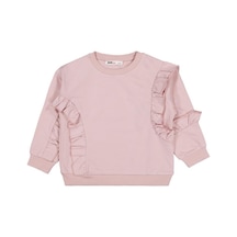 Civil Girls Fırfırlı 2-5 Yaş Sweatshirt Açık Gülkurusu