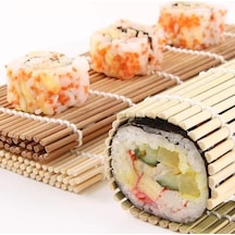 Yuandong Bambu Sushi Sarma Hasırı 24x24 Cm / Doğal Bambu Sushi Mat / Sushi Maker İçin Rulo Sarma Matı / Evde Sushi
