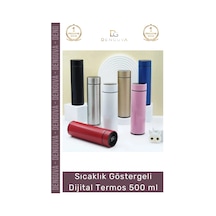 Termos Akıllı Led Isı Yalıtımlı Sızdırmaz Çelik Gövde Sıcaklık Göstergeli Dijital Termos 500 Ml