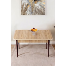 Tulca Serisi 70x110 Meşe Desen Mdf Masa Sabit Mutfak Masası Kahverengi