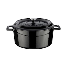 Lava Döküm Yuvarlak Tencere. Trendy Çap Ø 24cm. - Siyah