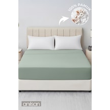 Düz Bej Lastikli Çarşaf %100 Pamuk Tek/çift Kişilik Ev, Otel Çarşafı,63 Tel Yeşil