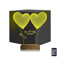 Luvivia Kalp Sevgiliye Hediye Kişiye Özel 3d Lamba - Masa Gece Lambası V1