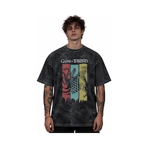 Game Of Thrones Efsane Dizi Baskılı Unisex Oversize Vintage Yıkam Siyah