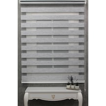 Kidmex Kidmex Ithal Bambu Açık Gri Bambu Stor Zebra Perde Etek Dilimsiz