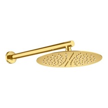 Fause Ankastre Duş Başlığı Borulu Oval Slim Metal 25 Cm Altın Diğer
