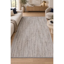 Vento Gri Vizon Özel Ölçü Salon Oturma Odası Halısı Robot Süpürge Uyumlu Kolay Temizlenebilir Polyester Loop Dokuma Gri/vizon