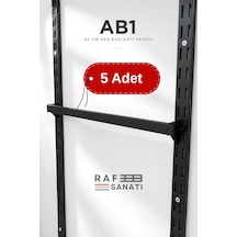 5 Adet - Ab1 60 Cm Ara Bağlantı Profili 10x30 Profil 40 Mm Hatve - Konik Dikme Uyumlu Mağaza Raf Askı Aparatı Siyah