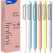 Deli İnfini Gel Pen Basmalı Karışık 0,5 İnce Uçlu Jel Kalem Mavi - 2 Adet Çok Renkli