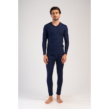 Yake Store Erkek Comfort V Yaka Uzun Kol Iclık Takım - Khakı Haki