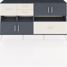 Arges Konsol 5 Raflı 4 Çekmeceli 4 Kapaklı 176x30x99 Antrasit-antrasit/aytaşı Antrasıt/aytası - Antrasıt