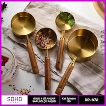 Gold 42lü Ahap Saplı Ölçü Kaşığı Çok Renkli
