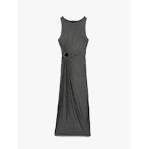 Koton Kolsuz Bisiklet Yaka Taş Detaylı Slim Fit Elbise Gümüş 6wak80029fk Gümüş Rengi