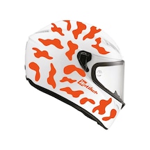 Neon Turuncu Kamuflaj Kask Sticker Modeli 2