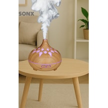 Büro Ev Ofis Hediyesi İçin 550ml 7led Işıklı Desenli Kumandalı Aroma Difüzör Buhar Aparatı