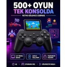 Çocuklar Ve Yetişkinler İçin Uygun 500 Oyunlu Taşınabilir Mini Retro El Konsolu 58774431