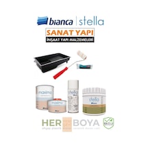 Stella Set 500ml - Siyah Boya + Beyaz Mermer Effekt Sprey + Maximo Sıvı Cam Parlak Diğer