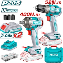 Total TDLI204531 Darbesiz Matkap + TIWLI2040E Somun Sökme Li-Ion Akülü Set